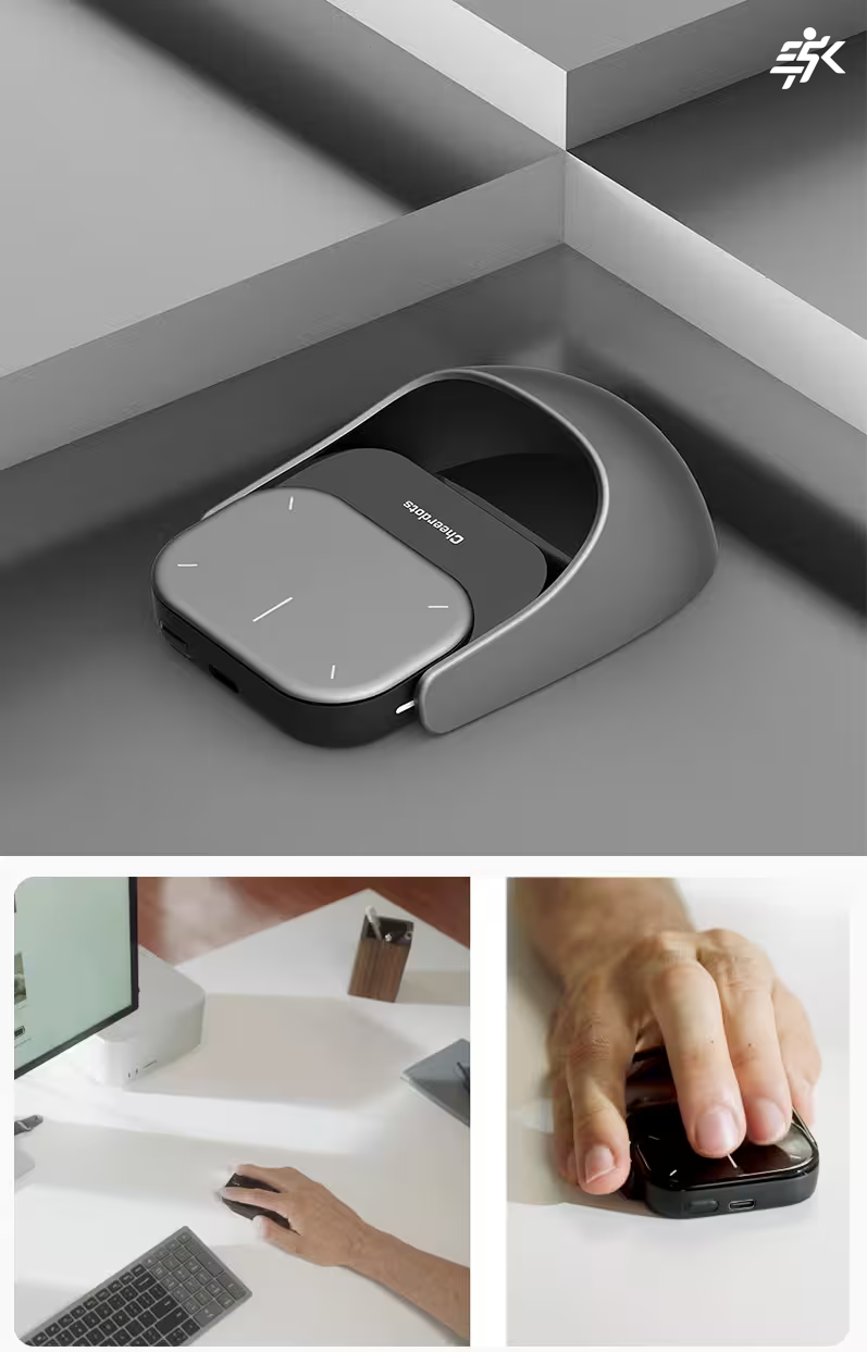 Split Air Wireless Mouse – 4-in-1 Smart Desktop & Presentation Tool