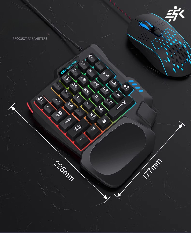 One Hand Gaming Keyboard Game Pad Set