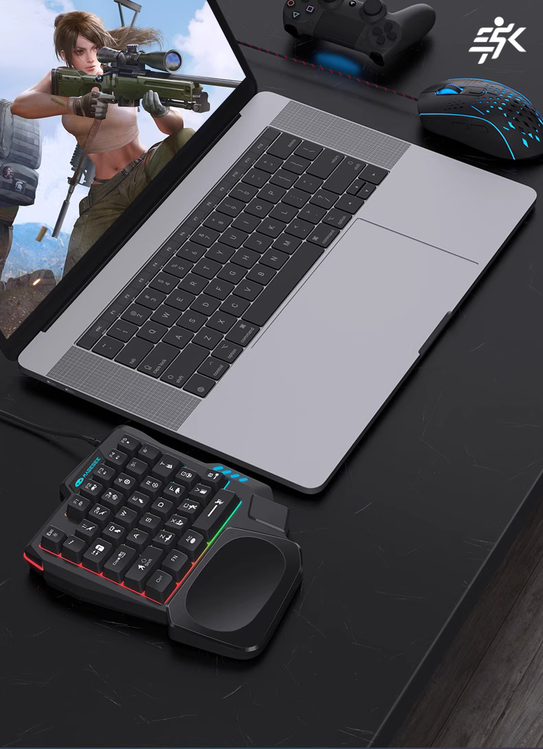 One Hand Gaming Keyboard Game Pad Set