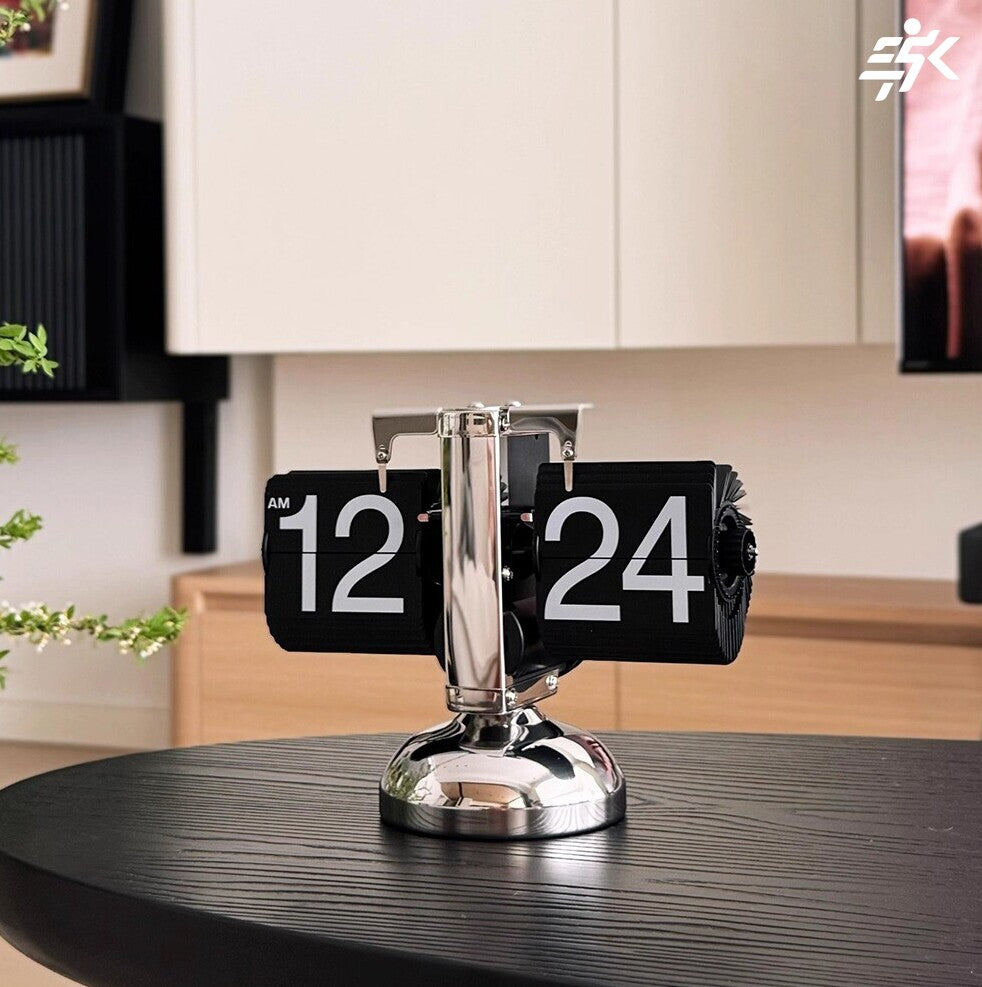 Modern Minimalist Flip Clock – Desktop Mechanical Timepiece