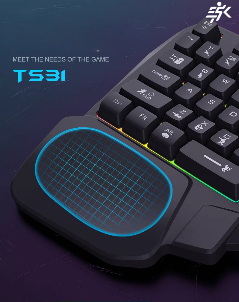 One Hand Gaming Keyboard Game Pad Set