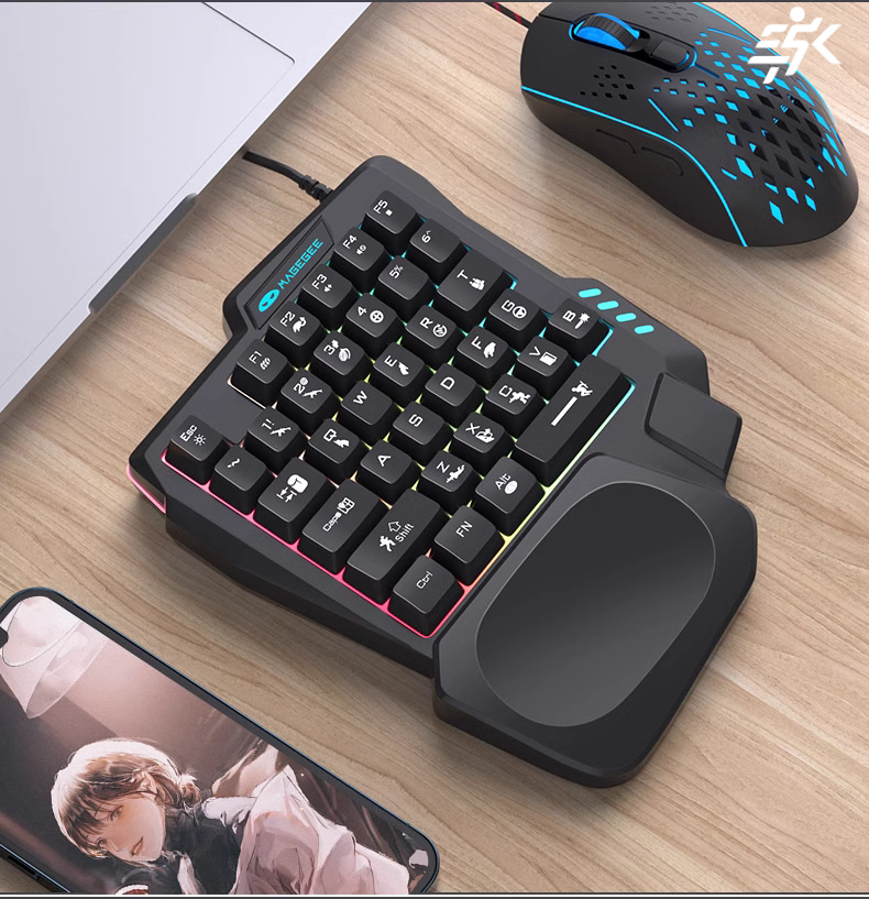 One Hand Gaming Keyboard Game Pad Set
