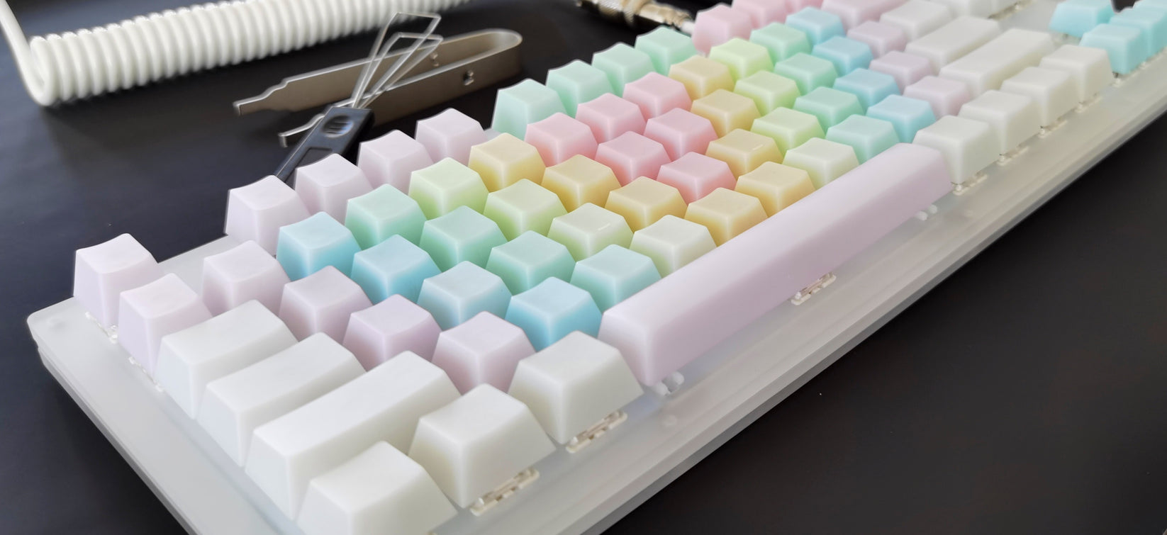 POM Jelly Keycaps Rainbow ANSI full kit Escape Keyboard
